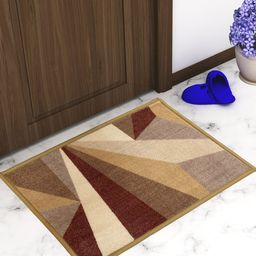 Athom Trendz Set Of 2 Brown & Beige Printed Anti-Skid Doormat-31