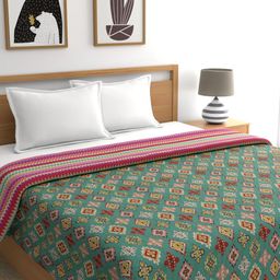 Portico New York Green & Red Geometric AC Room 110 GSM Double Bed Dohar-image-25