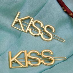 Crunchy Fashion Women Gold-Toned Set of 2 Bobby Pins-53