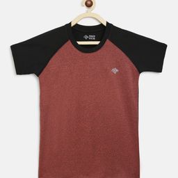 CHIMPRALA Girls Brown Solid Round Neck T-shirt-image-98