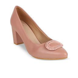 SHUZ TOUCH Closed Back Block Pumps With Bows-16