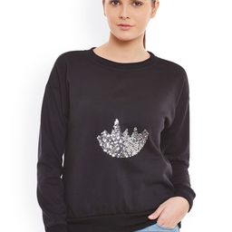 Belle Fille Black Sweatshirt with Sequinned Detail-image-23