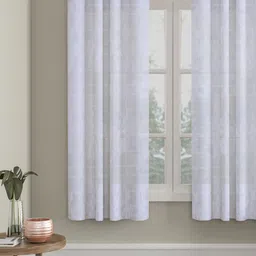 HOSTA HOMES White Single Floral Window Curtain-image-53