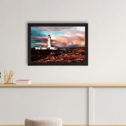eCraftIndia Brown & White Seaside Lighthouse View Satin Matte Texture UV Wall Painting-image-39