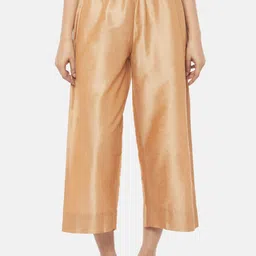RANGMANCH BY PANTALOONS Women Gold-Toned Regular Fit Solid Culottes-image-73