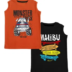 x2o Kids Pack Of 2 Printed Pure Cotton Innerwear Vests-image-31