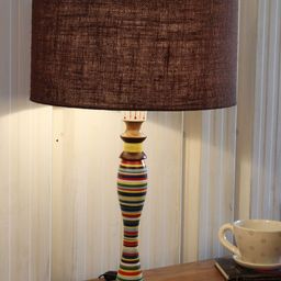 Grated Ginger Brown Printed Bedside Standard Table Lamp with Shade image 5