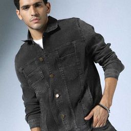 Hubberholme Men Washed Lightweight Denim Jacket-image-4