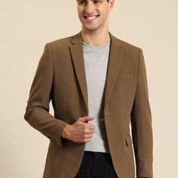 Mast & Harbour Notched Lapel Single-Breasted Textured Blazer-26