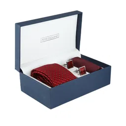 Peter England Men Red & Silver-Toned Patterned Accessory Gift Set-picture-9