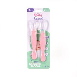 KICKS & CRAWL Pink 2 Silicone Matte Table Spoon-image-3