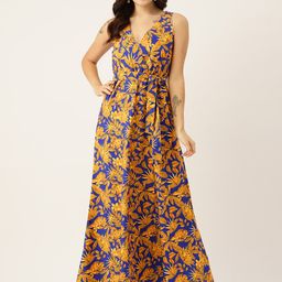 Sleek Italia Floral Printed Crepe Wrap Maxi Dress-image-30