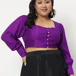 studio rasa Plus Size Chroma Button Down Blouse-8