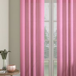HOSTA HOMES Pink Geometric Door Curtain-48