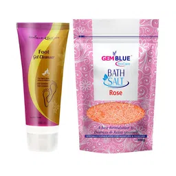 GEMBLUE BioCare Pack Of 2 Foot Cleanser 200ml & Rose Bath Salt 300g-58