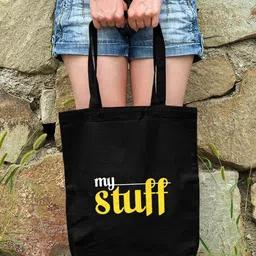 Doodle Eco-Friendly Reusable Cotton My Stuff Canvas Zipper Tote Bag-54