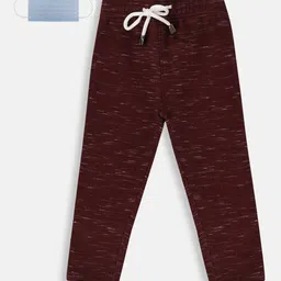 Lil Tomatoes Boys Maroon Self-Design Straight-Fit Track Pants-image-97