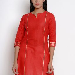 Bhama Couture Women Orange Straight Tunic With Gota Detailing-picture-38