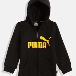 Puma Boys Black Brand Logo Printed Outdoor Bomber Jacket-image-20