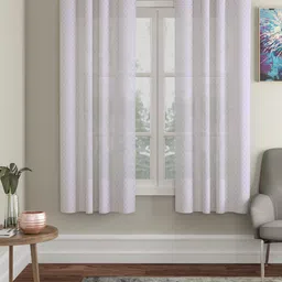 HOSTA HOMES White Set of 2 Geometric Window Curtain-image-38