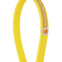 AKSHARA Girls Yellow Handcrafted Embellished Hairband with Silk Thread-27