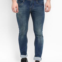 Routeen Men Blue Slim Fit Mid-Rise Clean Look Stretchable Jeans-image-65