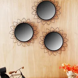 HOSLEY Set of 3 Black Round Decorative Wall Mirrors-19
