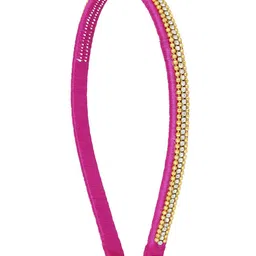 AKSHARA Girls Pink & Gold-Toned Embellished Hairband-50
