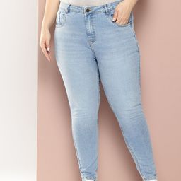 Sztori Plus Size Women Super Skinny Fit Light Fade Stretchable Jeans-30