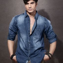 Roadster Men Blue Denim Washed Casual Sustainable Shirt-image-98