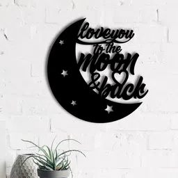 eCraftIndia Black Love You To The Moon And Back Cutout Ready To Hang Home Decor-image-91