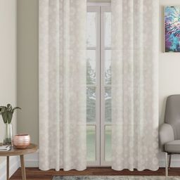 HOSTA HOMES Cream-Coloured Set of 2 Geometric Door Curtain-17