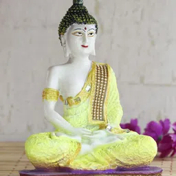 eCraftIndia Yellow Buddha Decorative Showpiece-picture-16
