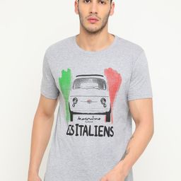 Masculino Latino Men Grey Printed Round Neck Pure Cotton T-shirt-image-99