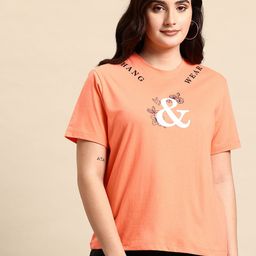 Hang and wear Women Typography Printed Relaxed Fit Pure Cotton T-shirt-image-53