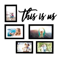 Art Street Set Of 5 Black Solid Wall Photo Frames-3