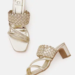 Carlton London Women Basketweave Strappy Block Heels-39