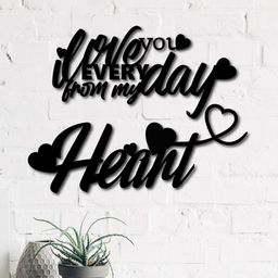 eCraftIndia Black Love You Everyday From My Heart Wood Wall Hanging Home Decor-image-29