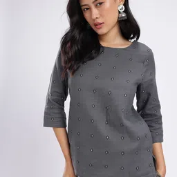 Anouk Rustic Ethnic Print Pure Cotton Top-picture-0