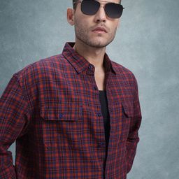 The Roadster Life Co. Men Pure Cotton Checked Relaxed Fit Casual Shirt-image-58