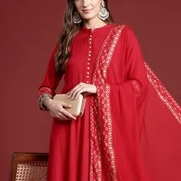 Anouk Women A-Line Kurta with Trousers & Dupatta-46