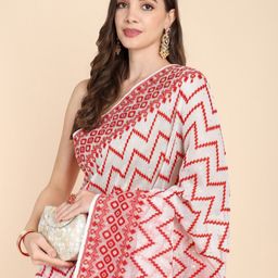 Bong ButiQ Geometric Woven Design Jamdani Saree-image-78
