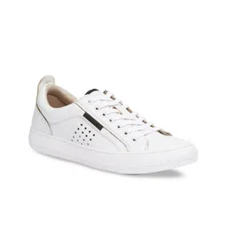 Kenneth Cole Men White Perforations Leather Sneakers-image-73