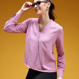 HERE&NOW V-Neck Faux Wrap Top-image-16