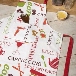BLANC9 Unisex White & Red Printed Cotton Apron-30