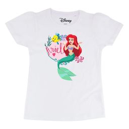 Disney by Wear Your Mind White Ariel Printed Cotton Regular Top-image-18
