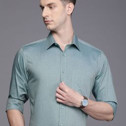 Raymond Pure Cotton Self Design Textured Slim Fit Formal Shirt-image-94