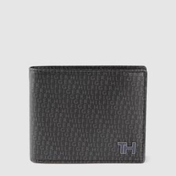 Tommy Hilfiger Men Black Brand Logo Printed Leather Two Fold Wallet-image-34