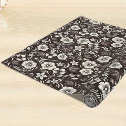 Kuber Industries Brown & White Printed Kitchen Drawer Sustainable Shelf Liner-24