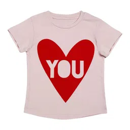 DOOR74 Unisex Kids Pink Printed Round Neck T-shirt-27